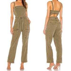 Free People Olive Green Utility Jumpsuit